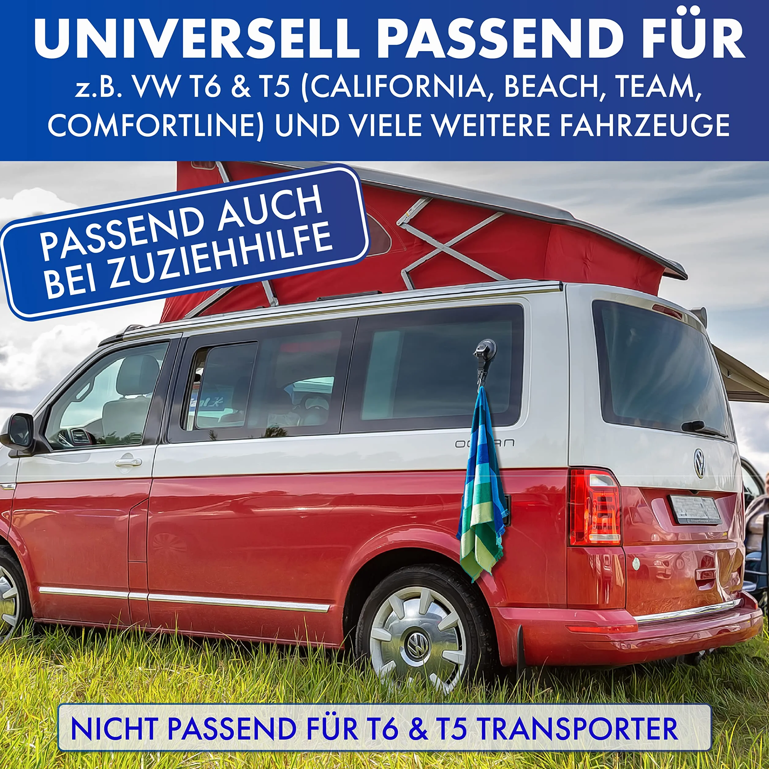 Stojak na tylną klapę do VW T5 & T6 (20 cm) – akcesoria kempingowe do Bulli, California, Comfortline, Beach & Multivan