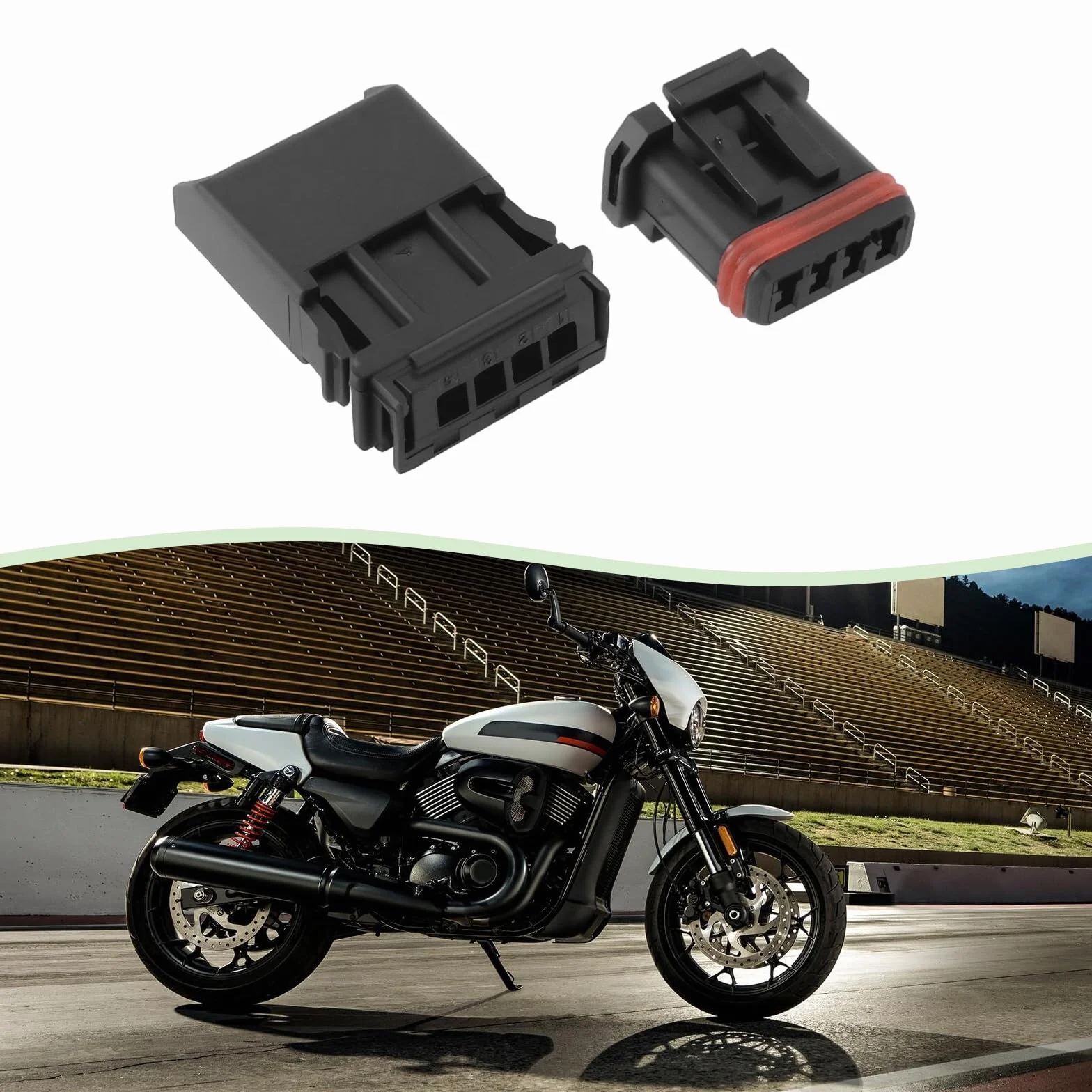 EMSea 5 zestawów 4-pinowy motocykl samochód męski żeński złącze wtykowe zestaw 4-przewodowe męskie żeńskie złącze okablowanie kierownicy MX19004S51 MX19004P51 kompatybilne z H-arley Davidson