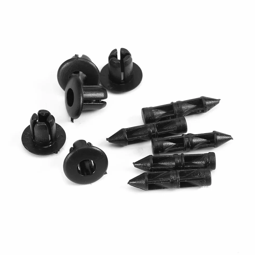 Plastikowe klipsy do nitów 6mm 100 sztuk Klamry ustalające do owiewek motocyklowych Duokon
