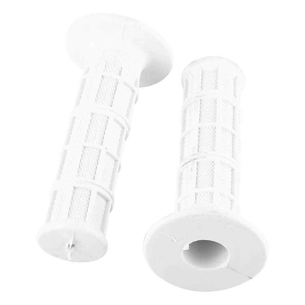 Akozon Uchwyty motocyklowe gumowe antypoślizgowe 22 mm 7/8 cala para biały