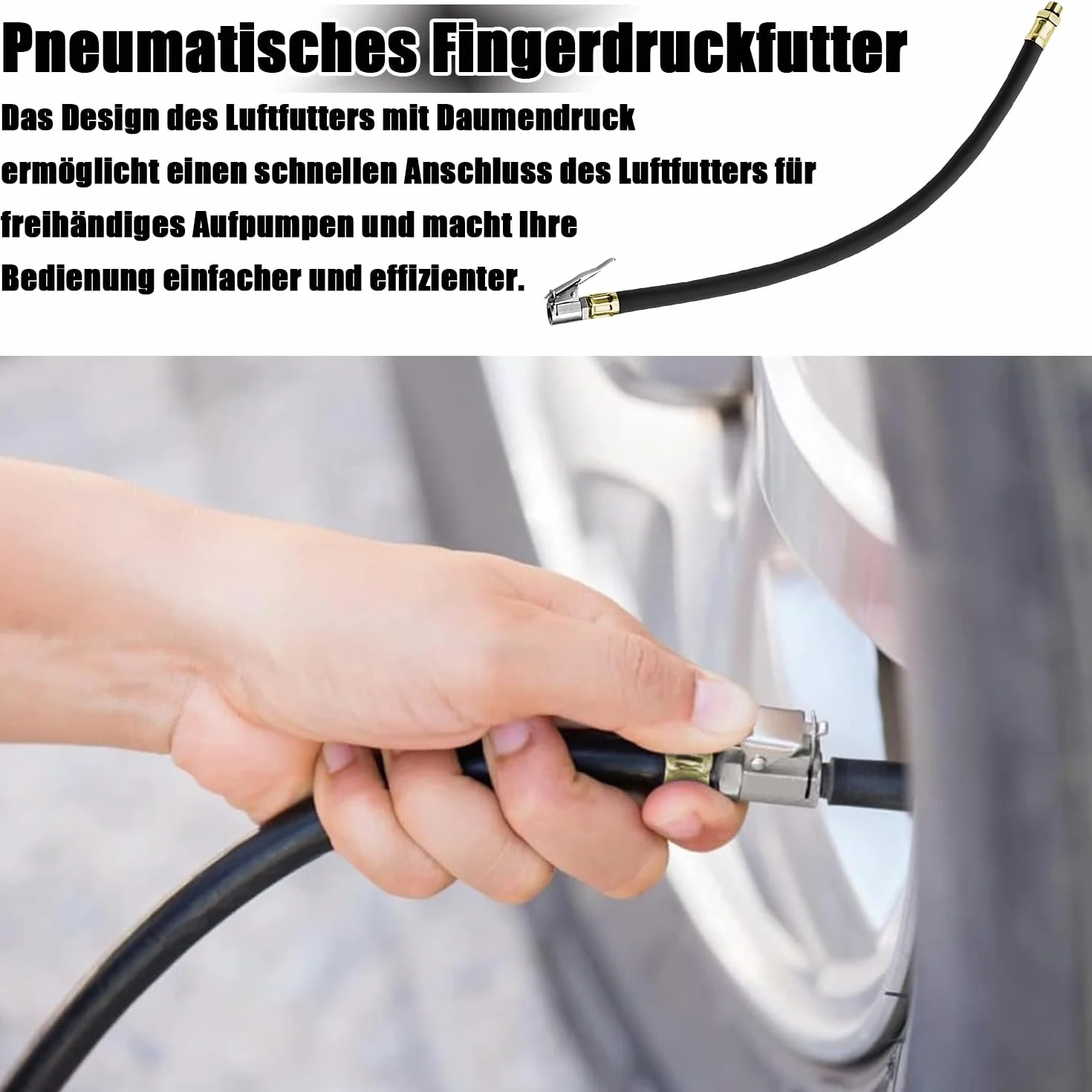 Wąż do pompowania opon 38 cm zestaw przedłużenia zaworu adapter samochodowy