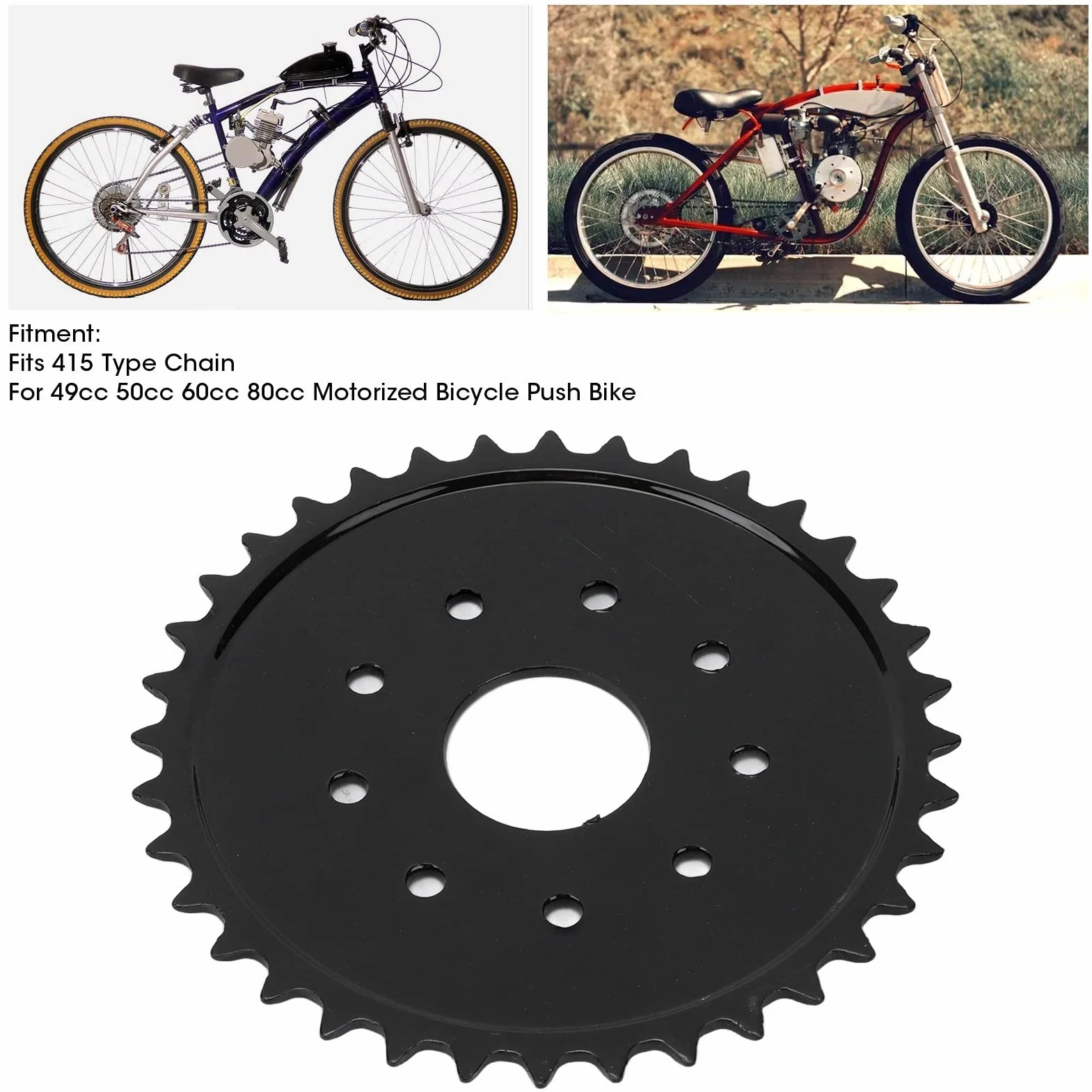 Układ Silnika 415 Tylna Zębatka Łańcuchowa 36T Pasuje do Rowery Push Bike