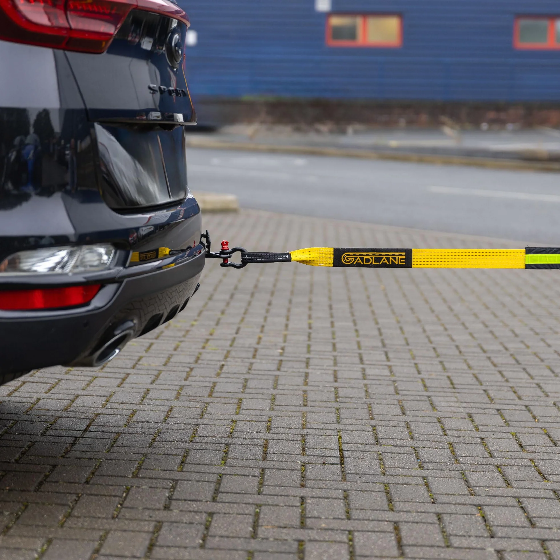 GADLANE Lina holownicza Hi Vis 5 m, pojemność 10 ton, pasek holowniczy z torbą do przechowywania i rękawiczkami - żółta