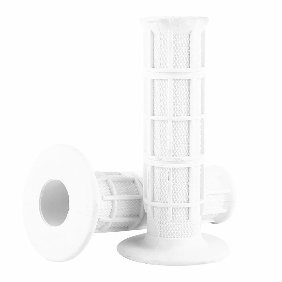 Akozon Uchwyty motocyklowe gumowe antypoślizgowe 22 mm 7/8 cala para biały