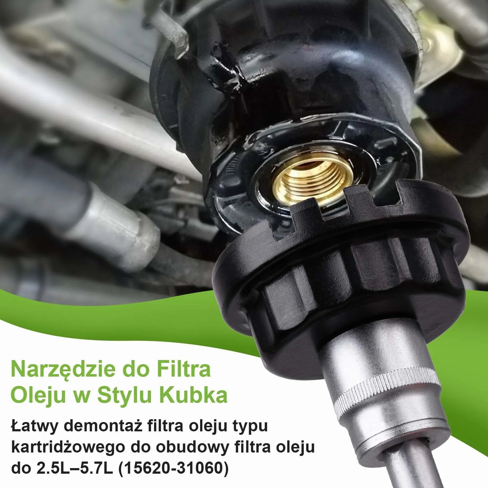 Spurtar Klucz do filtra oleju 64 mm 14-kątny, nasadka do filtra oleju kompatybilna z Lexus, Camry, Tundra 2,5-5,7L