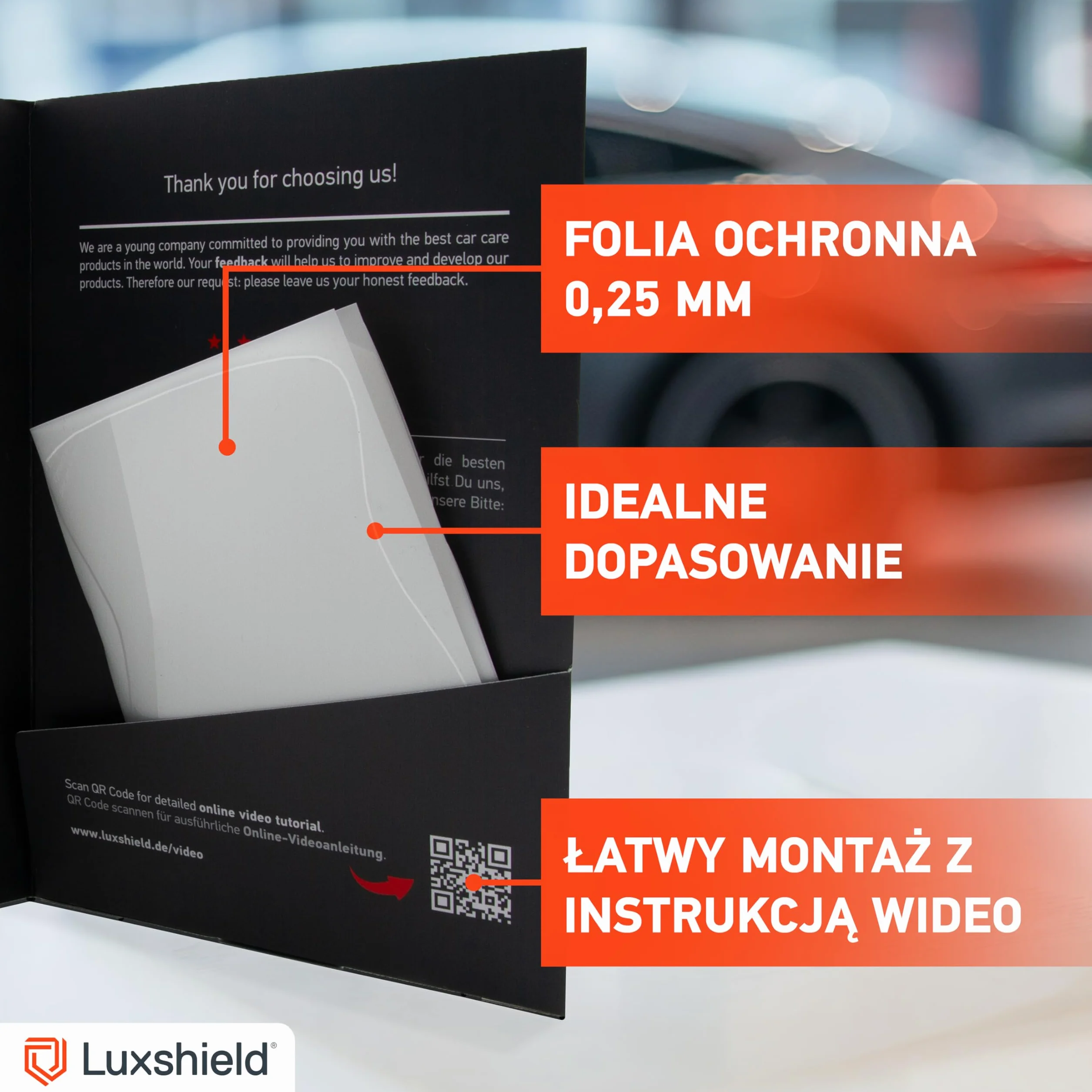 Luxshield folia ochronna na klamki kompatybilny z Toyota Yaris 4 (IV) XP21 I 2020-2026 - ochrona przed zarysowaniami, folia ochronna na lakier – przezroczysta błyszcząca