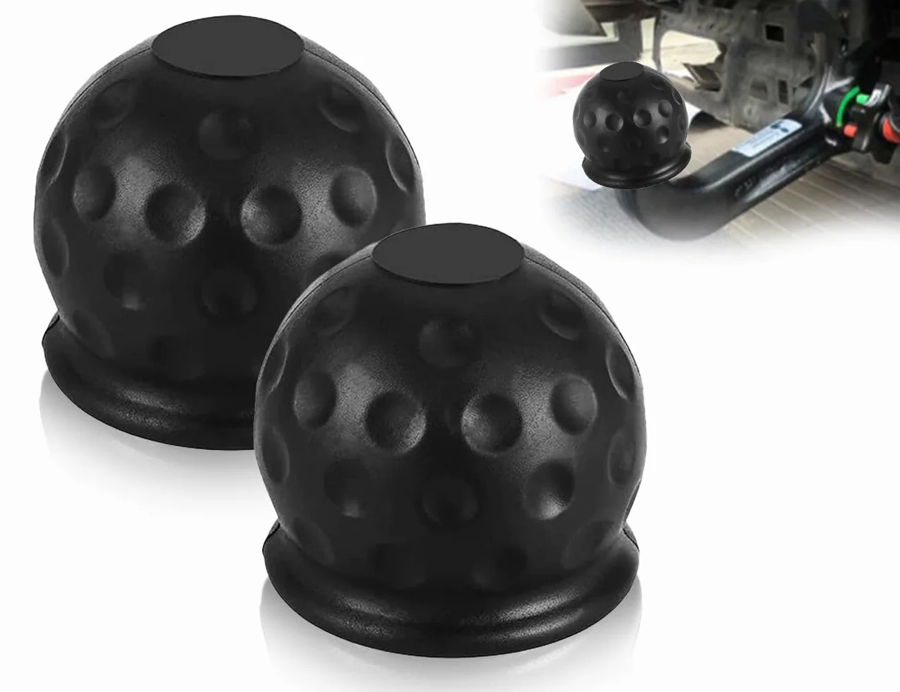 Gumowa osłona haka holowniczego 53 mm nasadka do przyczepy kempingowej czarna