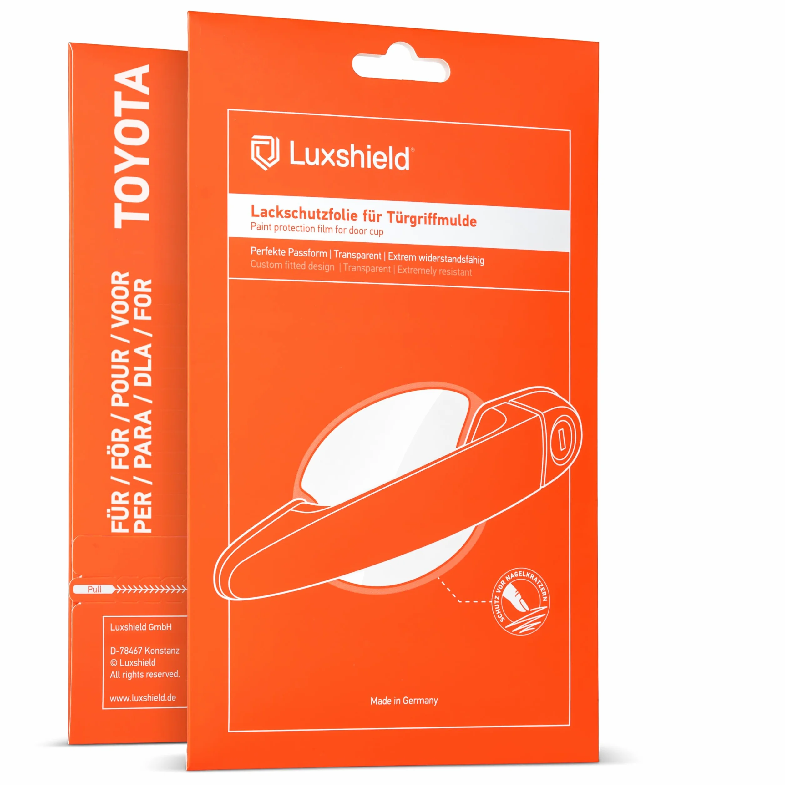 Luxshield folia ochronna na klamki kompatybilny z Toyota Yaris 4 (IV) XP21 I 2020-2026 - ochrona przed zarysowaniami, folia ochronna na lakier – przezroczysta błyszcząca