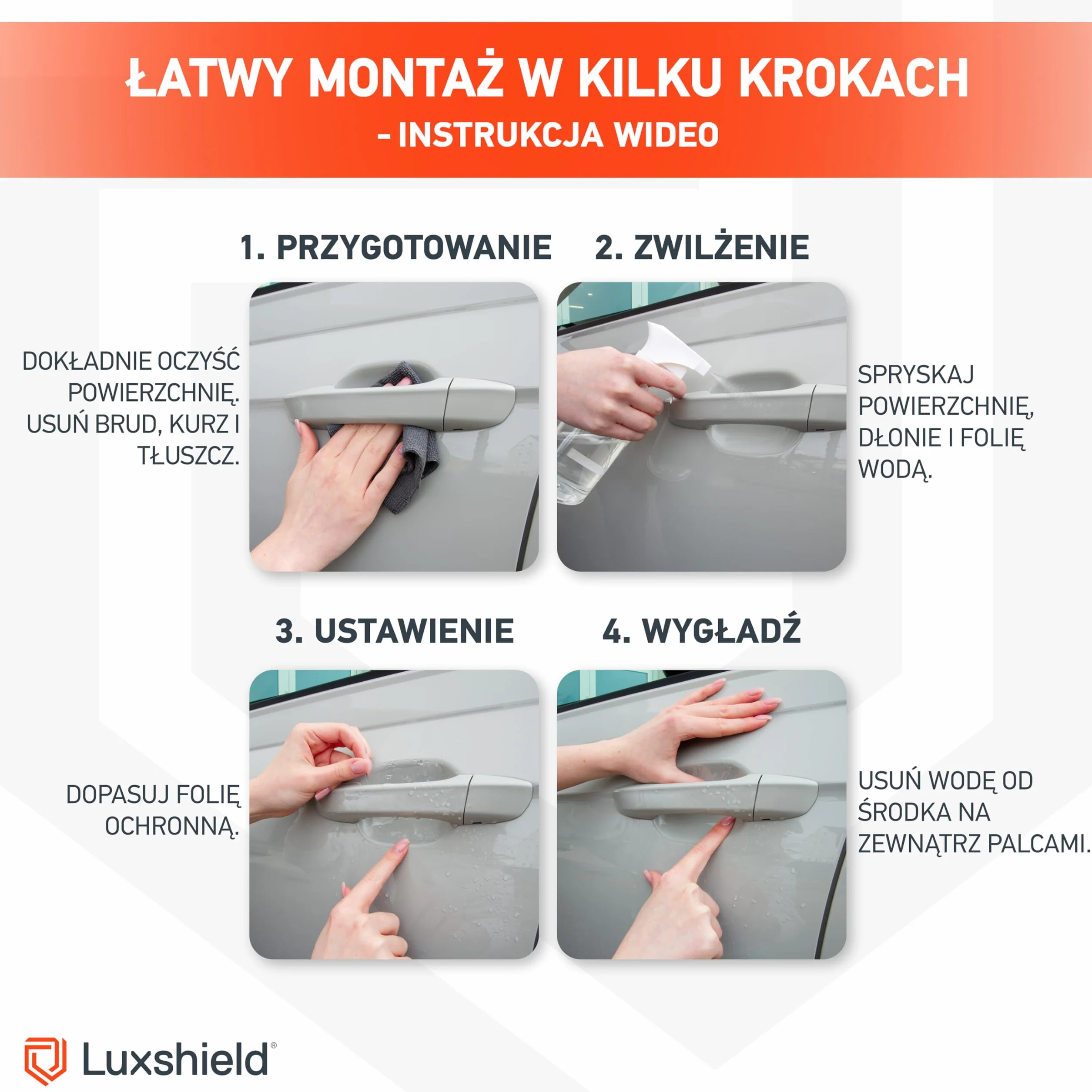 Luxshield folia ochronna na klamki kompatybilny z Toyota Yaris 4 (IV) XP21 I 2020-2026 - ochrona przed zarysowaniami, folia ochronna na lakier – przezroczysta błyszcząca