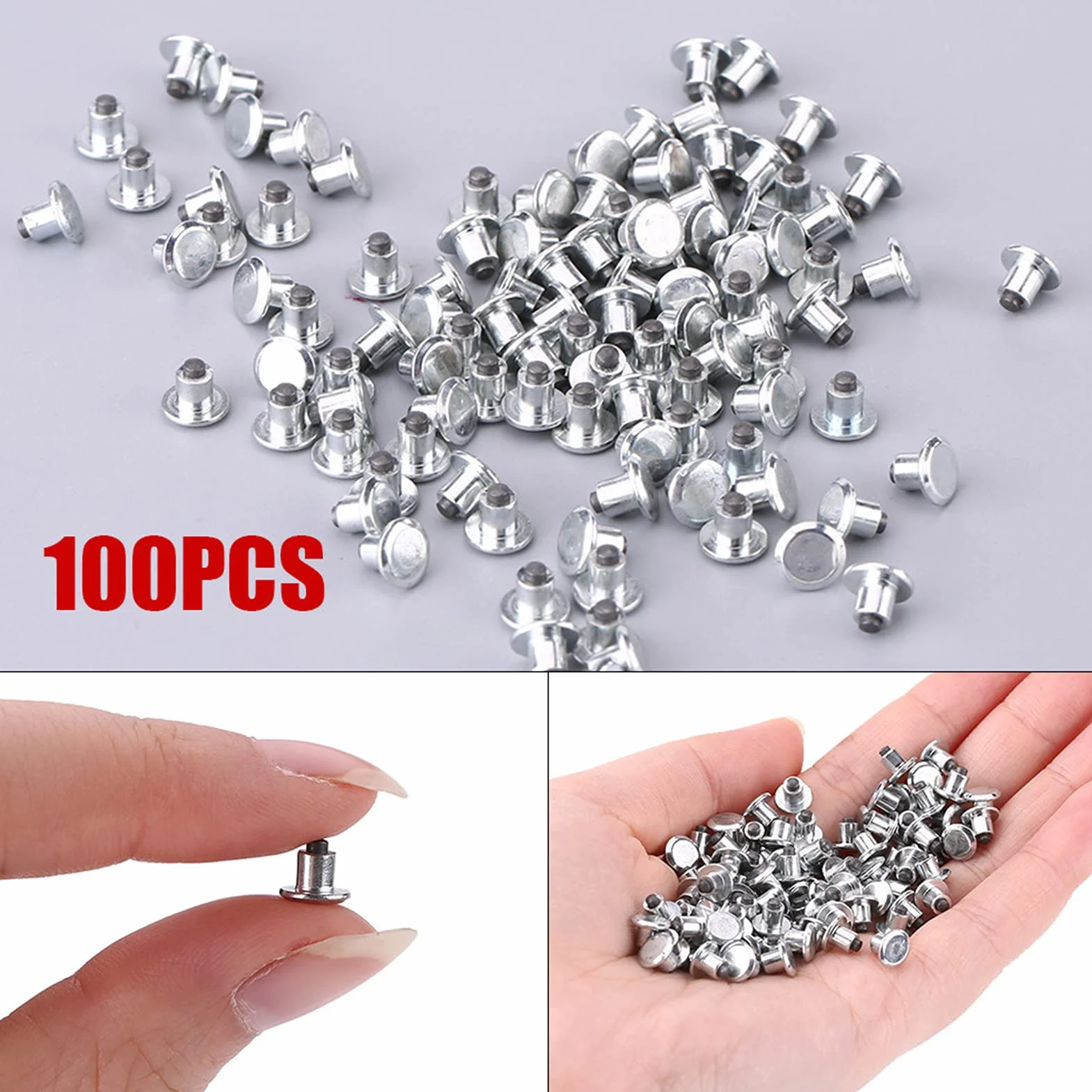 100 Sztuk Opony śnieżne Kolce, 6.5mm/0.26 "śruby do Opon Opon śnieżnych Kolce do Rowerów Motocykl ATV Buty