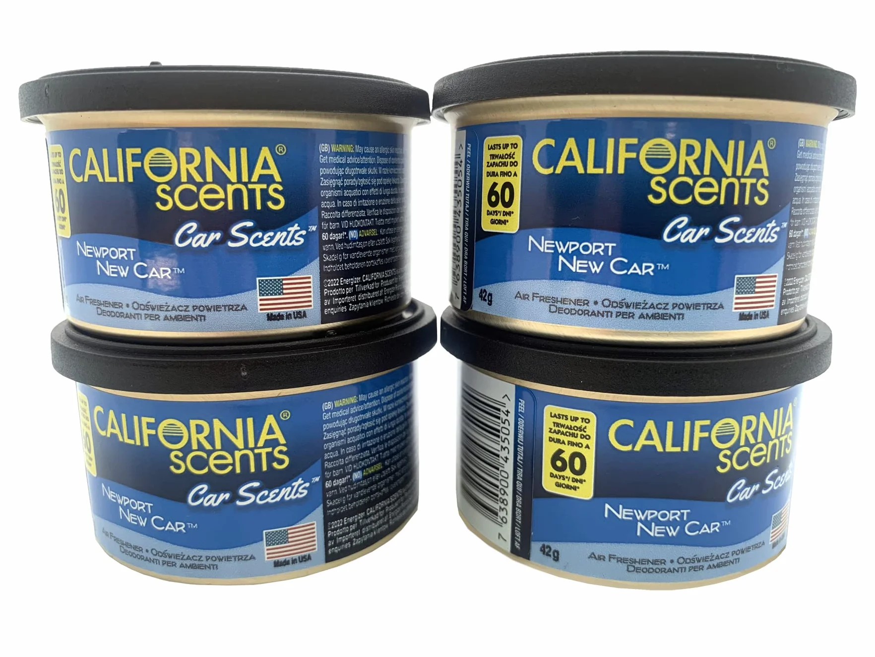 4X California Scents Car Scents New Car 7021 odświeżacz powietrza odświeżacz powietrza do samochodu