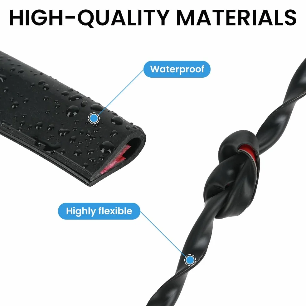 Flintronic 3M Gumowa osłona krawędzi kanału U 10 mm x 5 mm samoprzylepna czarna
