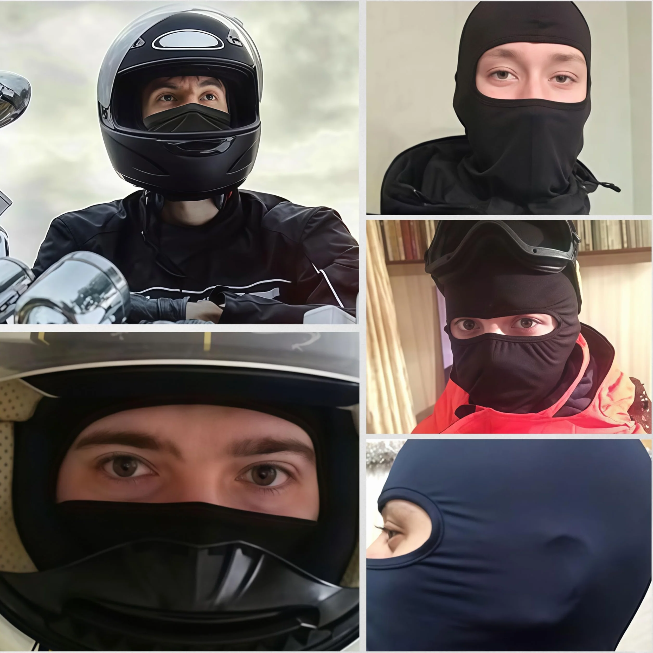 Kominiarka motocyklowa Storm Hood 6-pak maska narciarska czarna