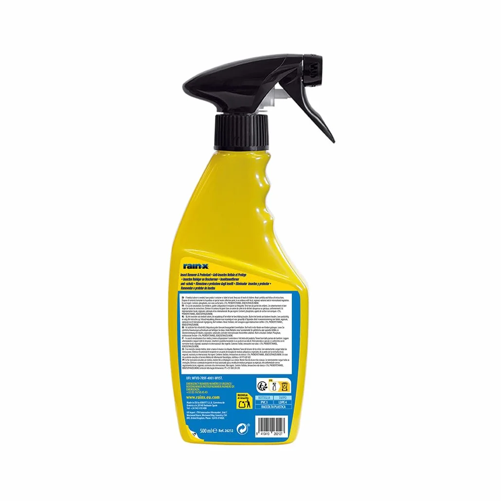 Rain-X Ochrona przed owadami i ochroną samochodu, środek czyszczący do owadów i odchodów ptaków - 500 ml