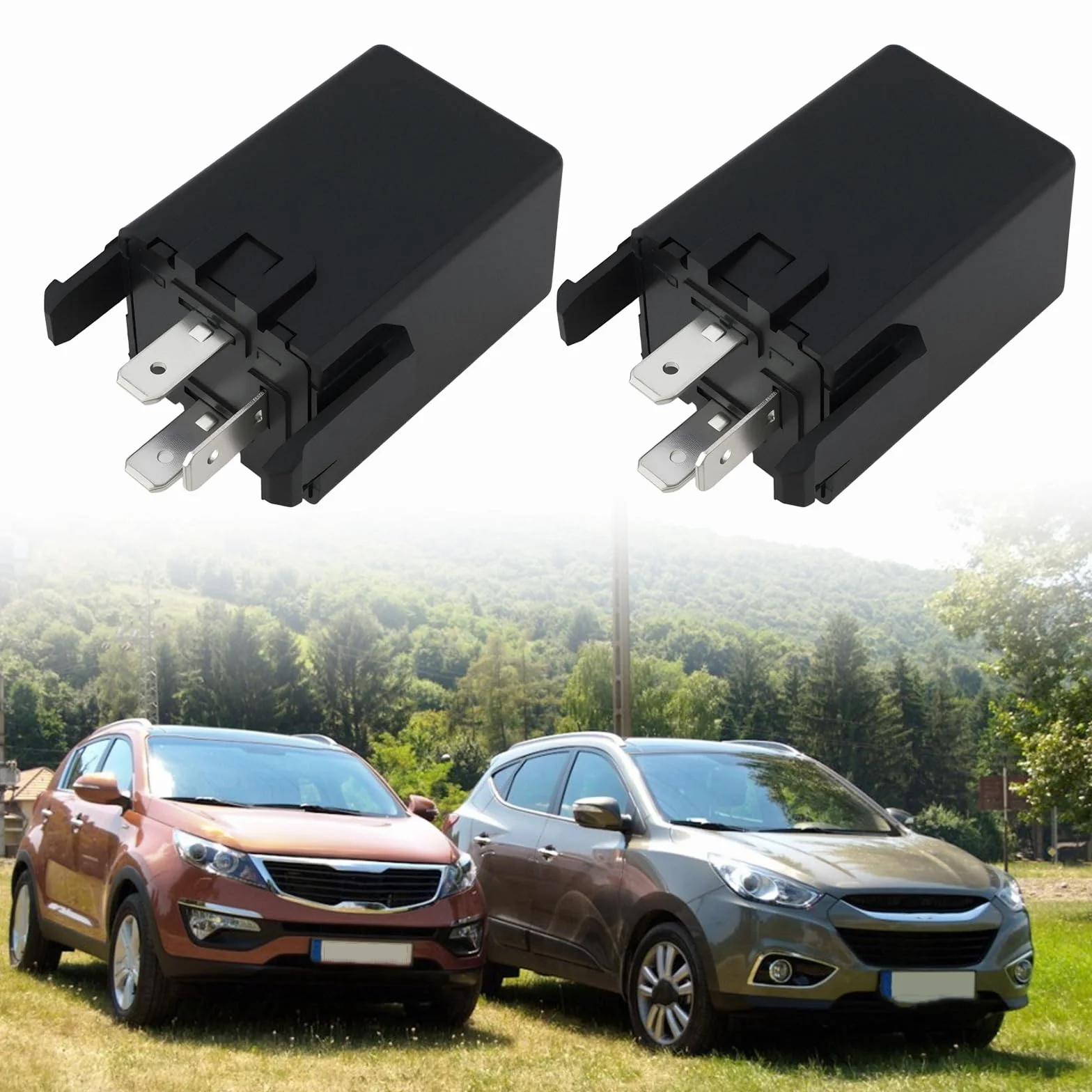 2 x przekaźnik kierunkowskazu 95550-39000 kompatybilny z Hyundai Accent Santa Fe kompatybilny z Kia Optima Rio