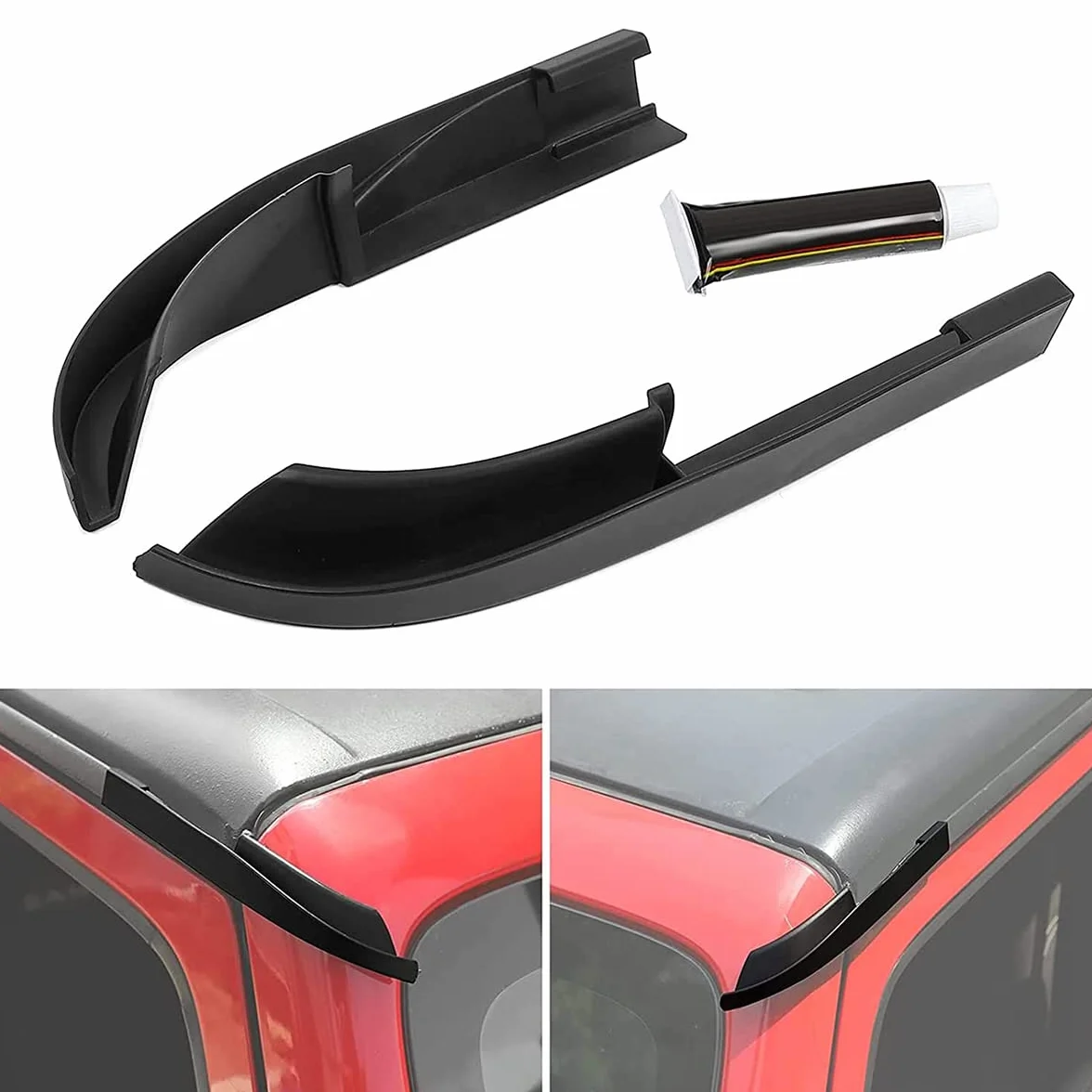ABS Hardtop Osłona Przed Deszczem, Przedłużenia Rynny, Deflektor Deszczu do Jeep Wrangler JK JKU 2011-2017