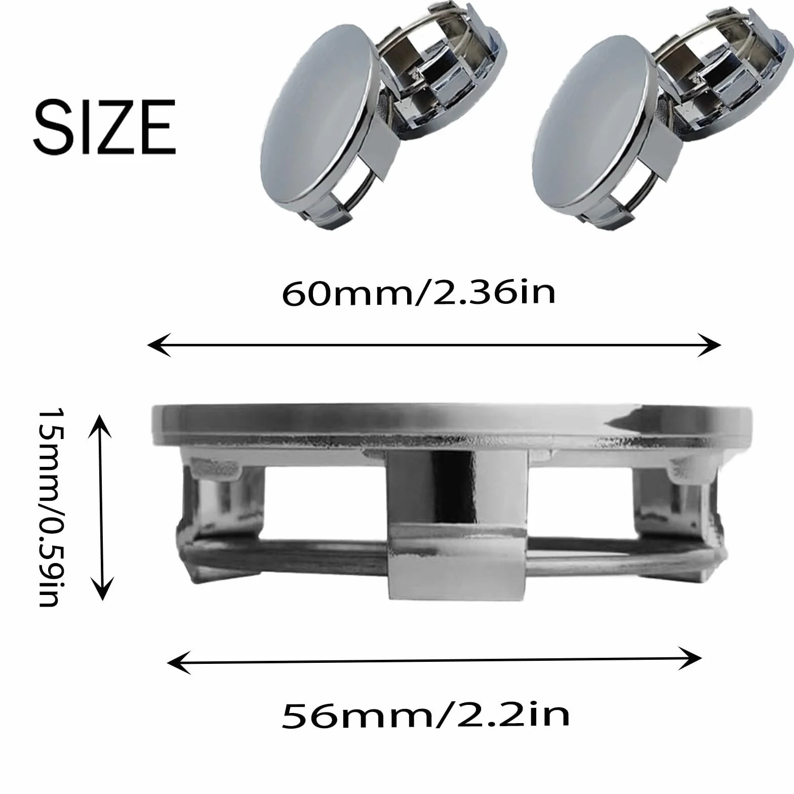 Uniwersalne nakładki na piasty kół 4 szt. OD 60 mm ID 56 mm ABS srebrne