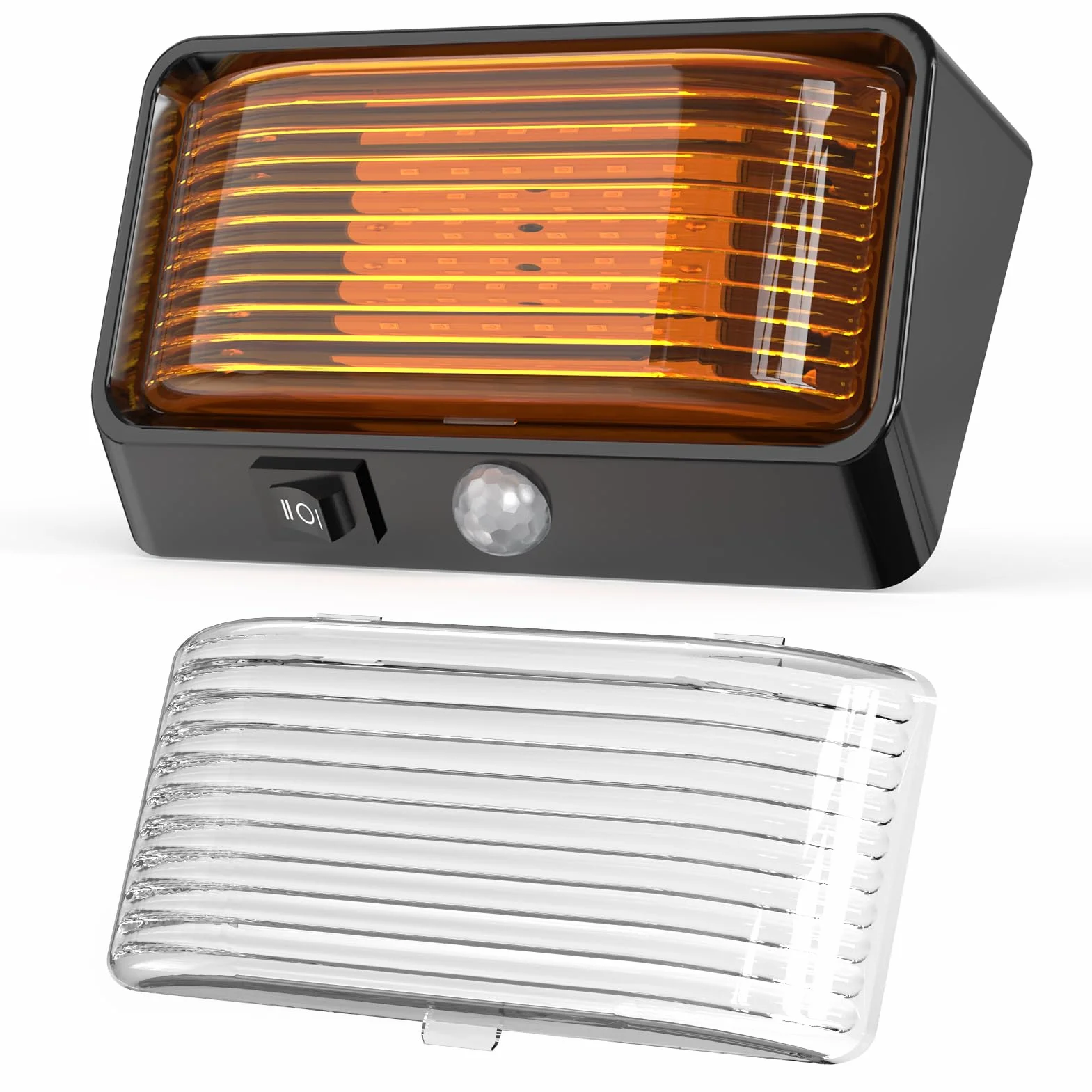 Camper 12V LED kurtyna z przełącznikiem, 24 diody LED, 300 lm IP66 wodoodporne oświetlenie ganku kampera do przyczepy, samochodu, łodzi (czarne-1 szt.)