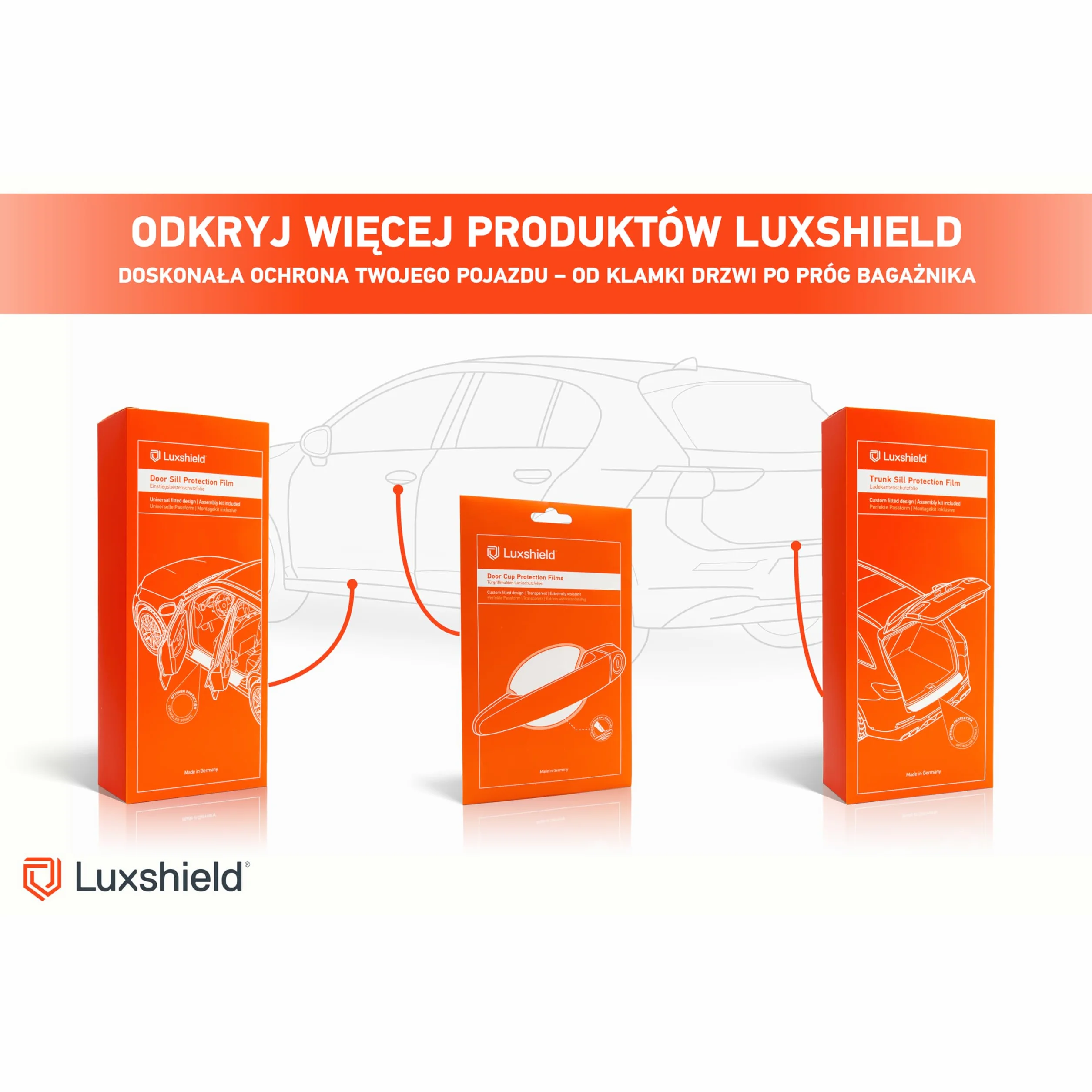 Luxshield folia ochronna na klamki kompatybilny z Toyota Yaris 4 (IV) XP21 I 2020-2026 - ochrona przed zarysowaniami, folia ochronna na lakier – przezroczysta błyszcząca