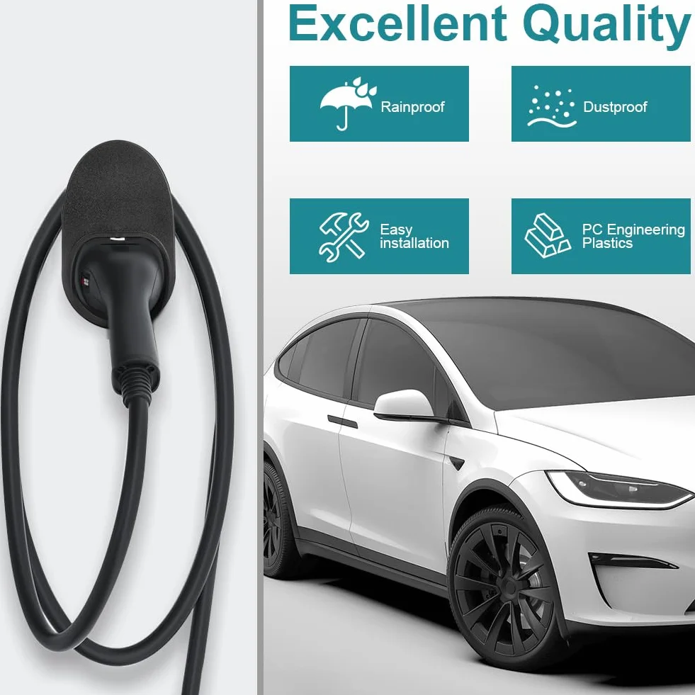 Uchwyt ładowarki typu 2 EV, kabel Wallbox, uchwyt ścienny do ładowarki EV