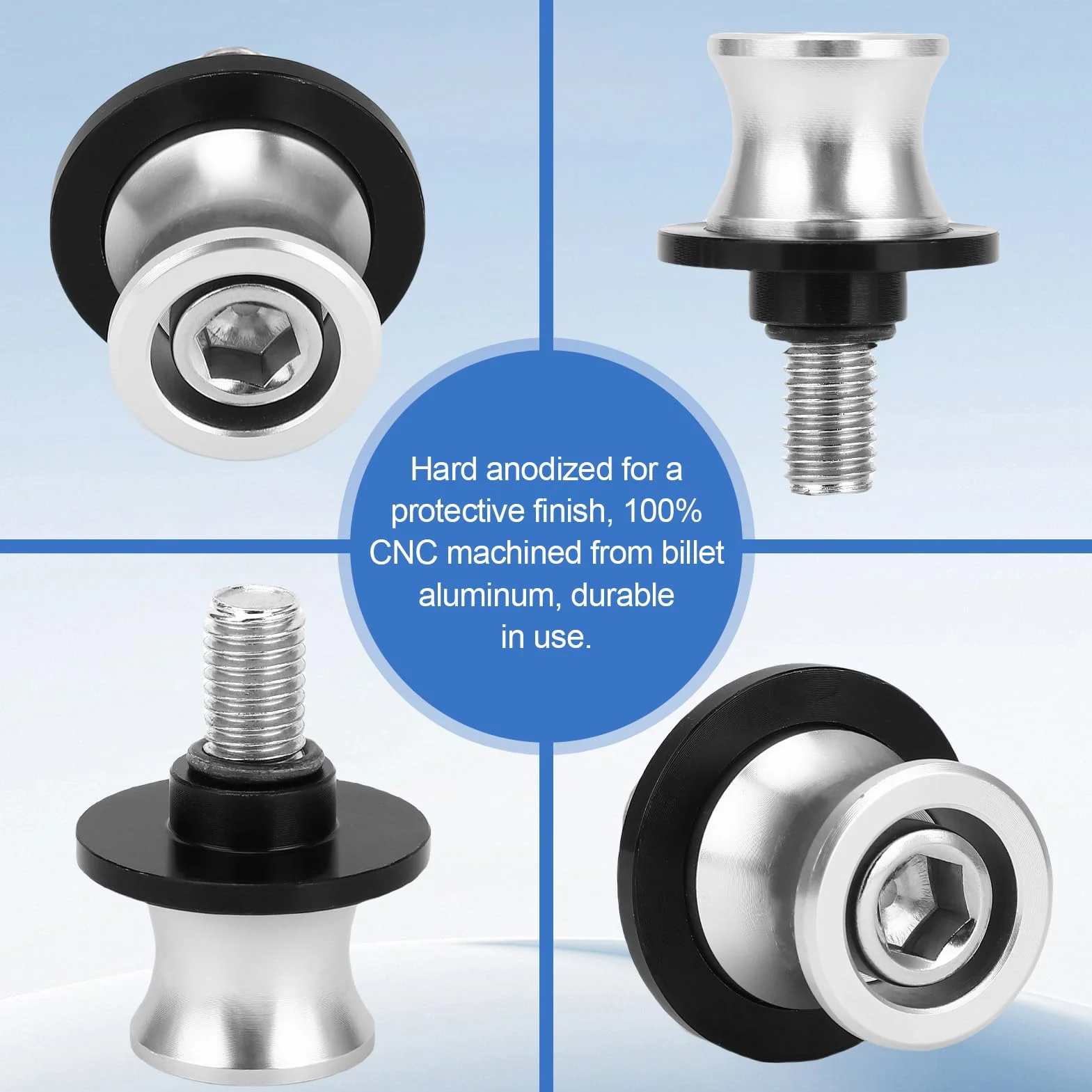 Duokon szpula wahacza CNC 10mm twardy anodowany stojak wahacz szpulki 1 para srebrny
