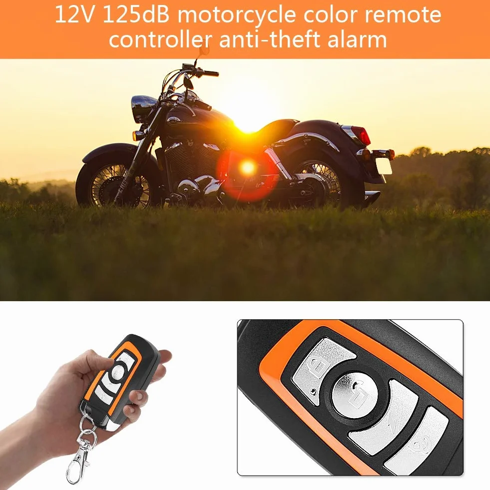 Alarmy motocyklowe, alarm motocyklowy uniwersalny antykradzieżowy alarm bezpieczeństwa dla motocykla z podwójnym pilotem zdalnego sterowania rozrusznik silnika dla pojazdu 12V